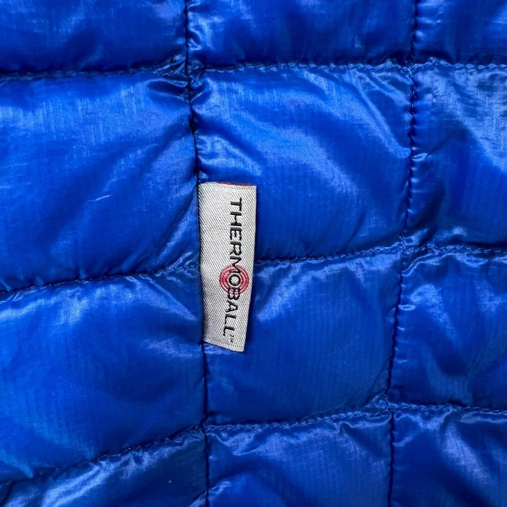 The‎ North Face ThermoBall Full Zip Jacket Mens L Blue Quilted Outdoor Insulated